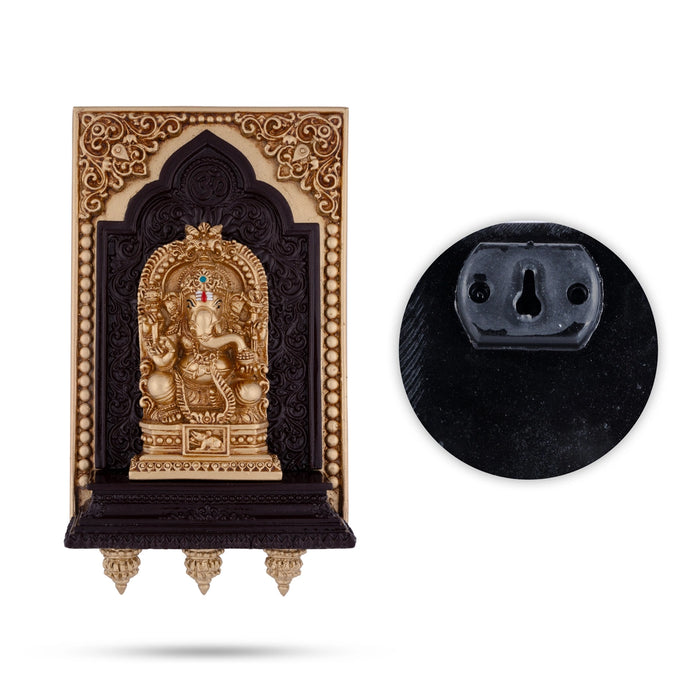 Ganesh Murti Wall Hanging - 7 x 4.5 Inches | Resin Ganpati Murti Wall Hanger/ Vinayaka Statue Wall Decoration - Wall Hanging