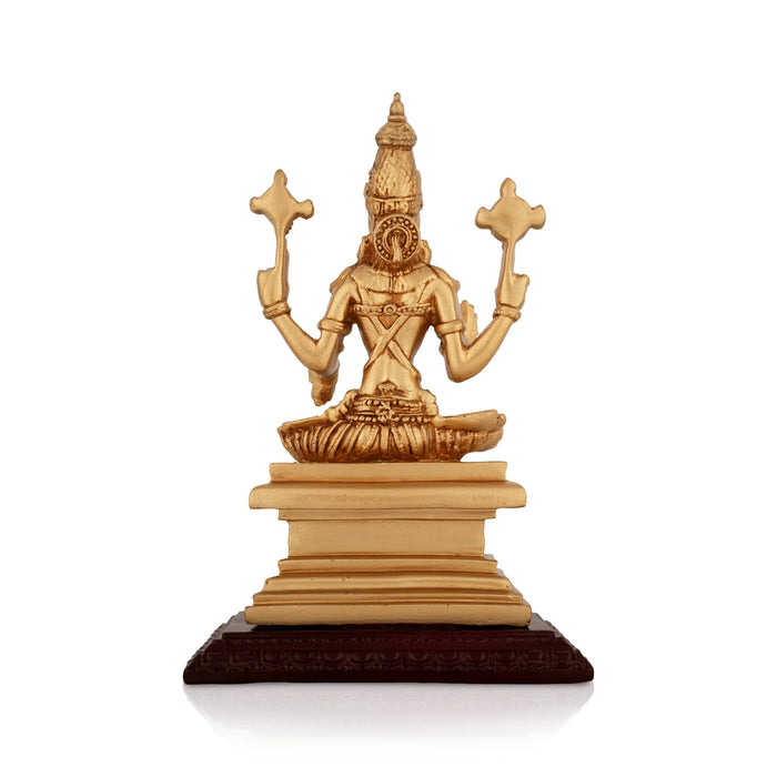 Varahi Amman Statue Sitting On Base - 7.5 x 5 Inches | Resin Statue/ Gold Polish Varahi Idol for Pooja