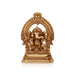 Ganesh Murti With Arch Sitting On Base - 4 x 2.5 Inches | Resin Statue/ Vinayaka Statue for Pooja - Fibre Murties