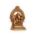 Ganesh Murti With Arch Sitting On Base - 4 x 2.5 Inches | Resin Statue/ Vinayaka Statue for Pooja - Fibre Murties