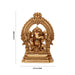Ganesh Murti With Arch Sitting On Base - 4 x 2.5 Inches | Resin Statue/ Vinayaka Statue for Pooja - Fibre Murties
