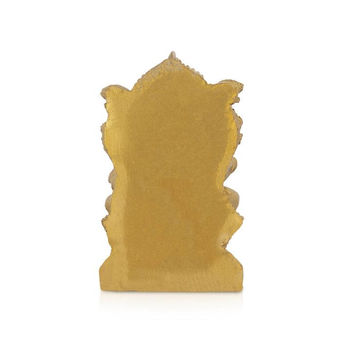 Lakshmi sitting on Lotus Base Murti - 3 x 2 Inches | Resin Lakshmi Idol/ Lakshmi Murti/ Laxmi Statue for Pooja - Fibre Murties