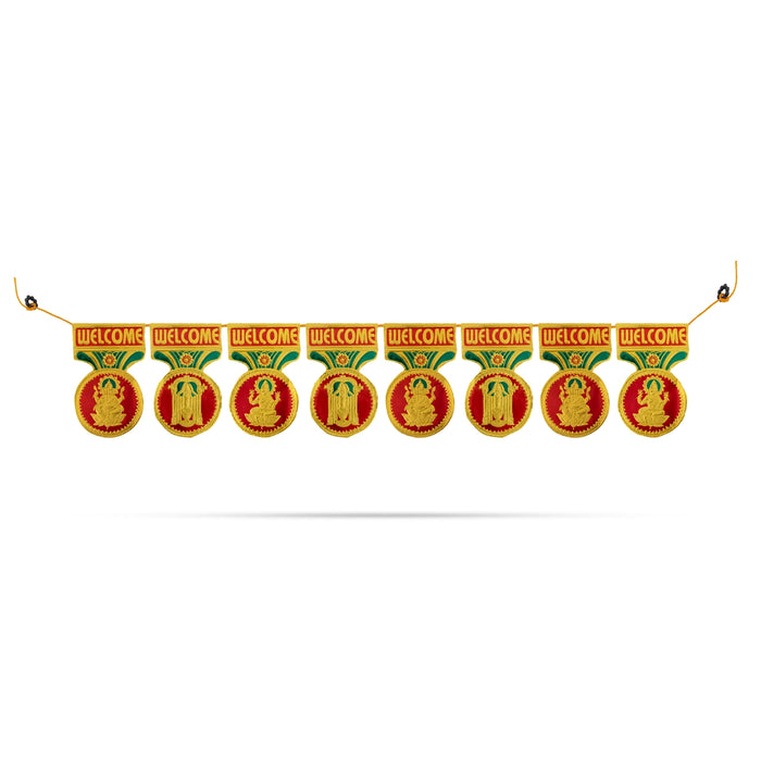 God Picture Toran - 5.5 x 30 Inches | Welcome Golden Thoranam / Bandanwar/ Door Hanging Toran for Home - Toran