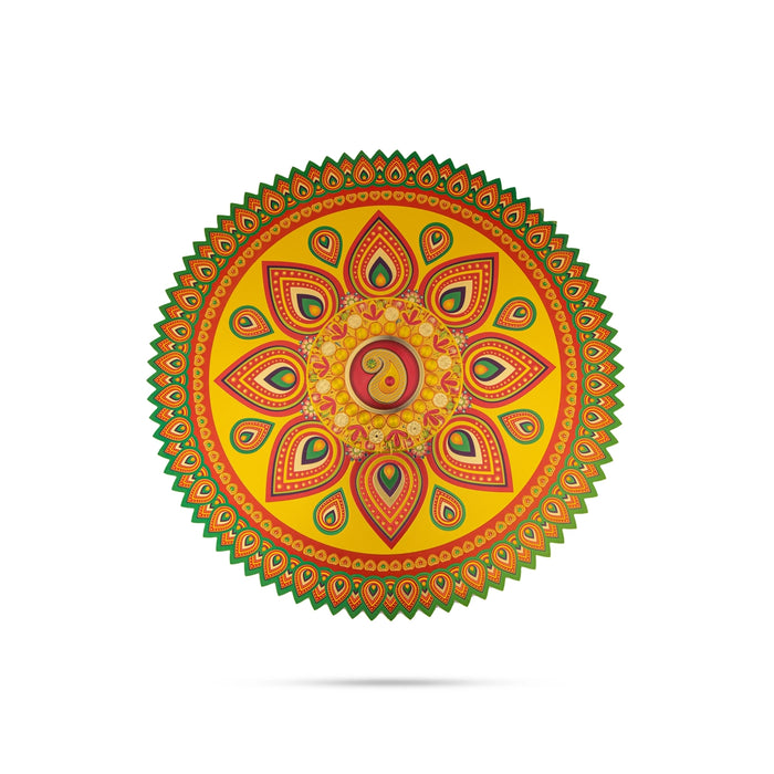 Rangoli Sticker - 15 x 15 Inches | Kolam Sticker/ Muggulu Sticker/ Readymade Rangoli Sticker for Floor Decor