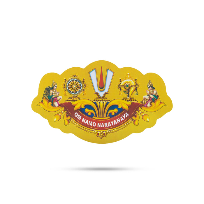 Vishnu Sticker - 5.4 x 8.5 Inches | Om Namo Narayana Wall Sticker/ Vaishnav Symbol Decor for Home & Pooja Room