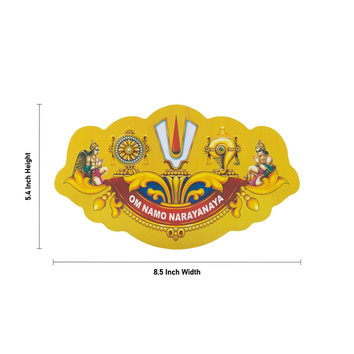 Vishnu Sticker - 5.4 x 8.5 Inches | Om Namo Narayana Wall Sticker/ Vaishnav Symbol Decor for Home & Pooja Room