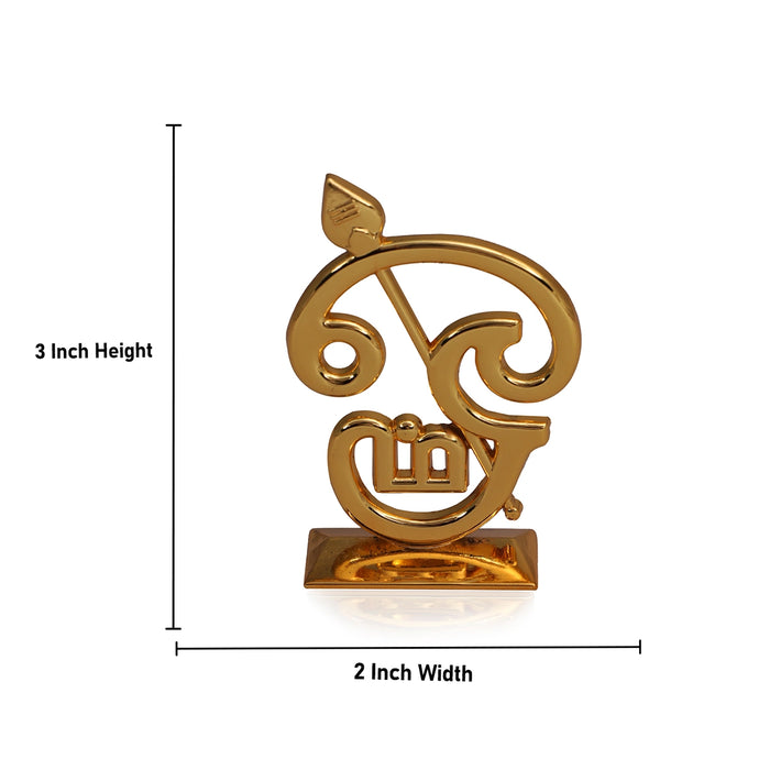 Om Statue - 3 x 2 Inches | Om Idol/ Om Stand for Car Dashboard - Car Stand & Car Accessories