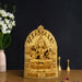 Saraswati Murti With Arch - 6 x 4 Inches | Resin Statue/ Gold Polish Saraswati Idol for Pooja/ 500 Gms Approx - Fibre Murties