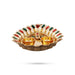 Decorated Plate with Two Chandan Cup - 1 x 6 Inches | Sindoor Plate/ Kumkum Tray/ Haldi Kumkum Plate for Home - Sindoor Box