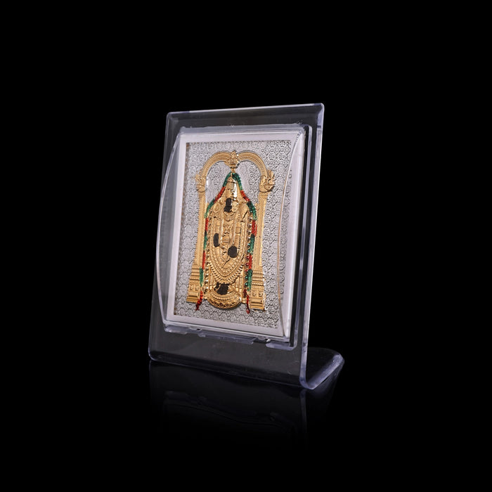 Balaji Murti Acrylic Photo Stand - 4.5 X 3.5 Inches | Gold Polish Car Stand/ Picture Stand For Car Decor - Car Stand & Car Accessories