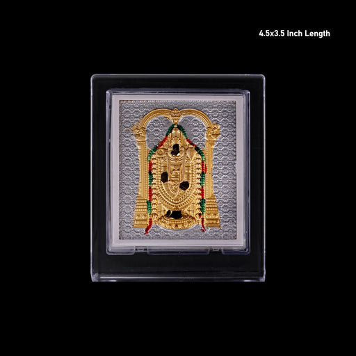 Balaji Murti Acrylic Photo Stand - 4.5 X 3.5 Inches | Gold Polish Car Stand/ Picture Stand For Car Decor - Car Stand & Car Accessories