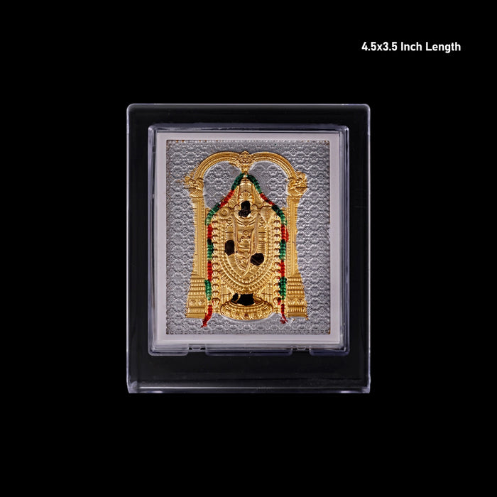 Balaji Murti Acrylic Photo Stand - 4.5 X 3.5 Inches | Gold Polish Car Stand/ Picture Stand For Car Decor - Car Stand & Car Accessories