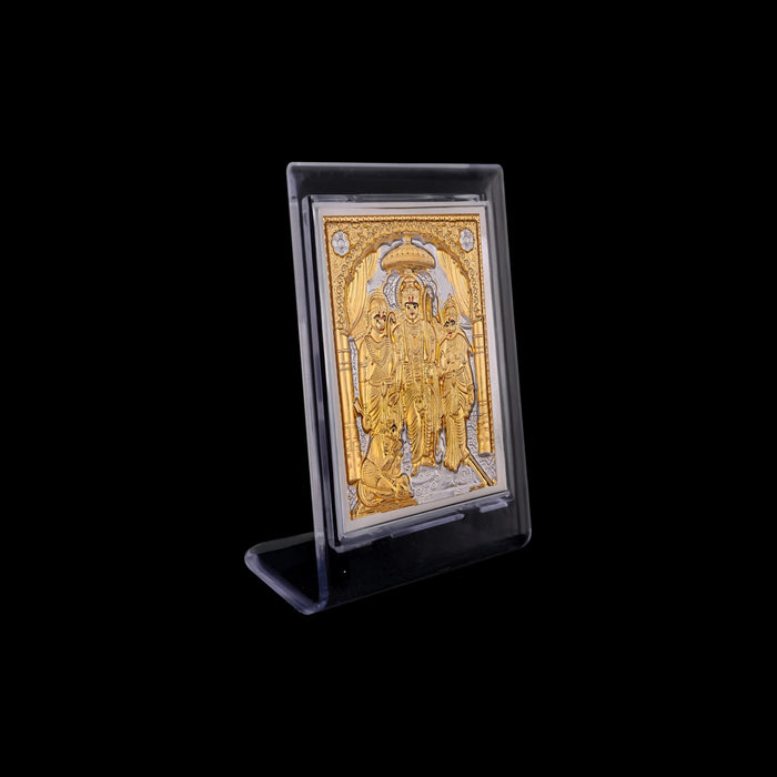 Ram Darbar Murti Acrylic Photo Stand - 4.5 X 3.5 | Gold Polish Acrylic Picture Frame For Home And Car Decor - Car Stand & Car Accessories