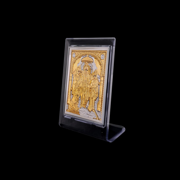 Ram Darbar Murti Acrylic Photo Stand - 4.5 X 3.5 | Gold Polish Acrylic Picture Frame For Home And Car Decor - Car Stand & Car Accessories