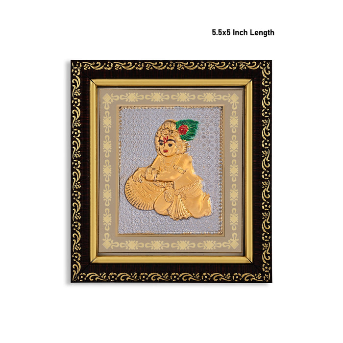 Buttered Frame Gold Plated Photo Frame | Krishna Photo Frame | God Picture Frame