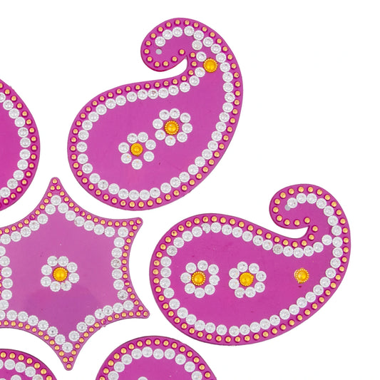 Acrylic Rangoli | Muggulu Sticker/ Plastic Rangoli Kolam for Pooja Room Decor/ Assorted Design - Kolam & Rangoli