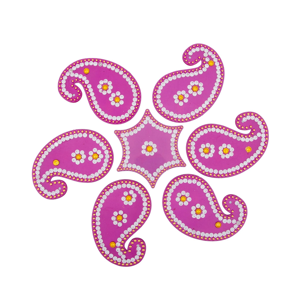 Acrylic Rangoli | Muggulu Sticker/ Plastic Rangoli Kolam for Pooja Room Decor/ Assorted Design