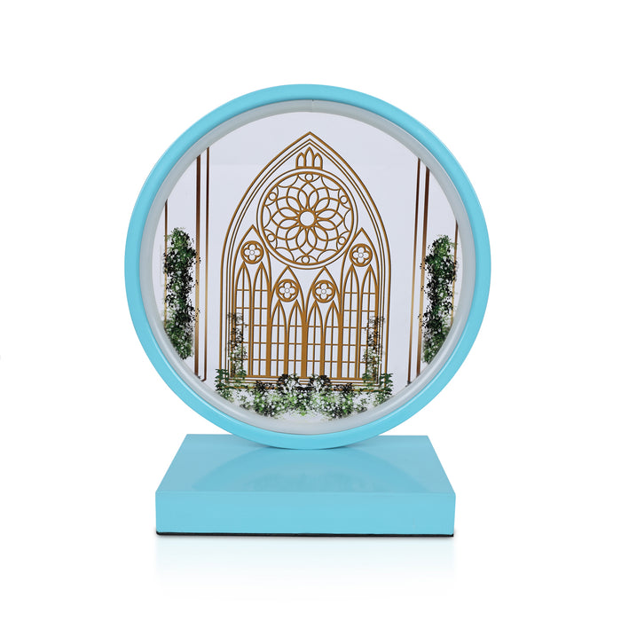 Ring Shape Night Light - 11.5 X 10 Inches | Doll House Table Decor/ Plug In Bedroom Night Lamp For Home Decor