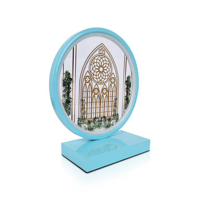 Ring Shape Night Light - 11.5 X 10 Inches | Doll House Table Decor/ Plug In Bedroom Night Lamp For Home Decor