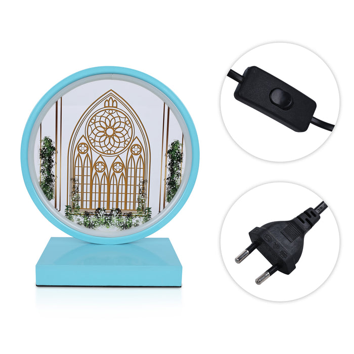 Ring Shape Night Light - 11.5 X 10 Inches | Doll House Table Decor/ Plug In Bedroom Night Lamp For Home Decor