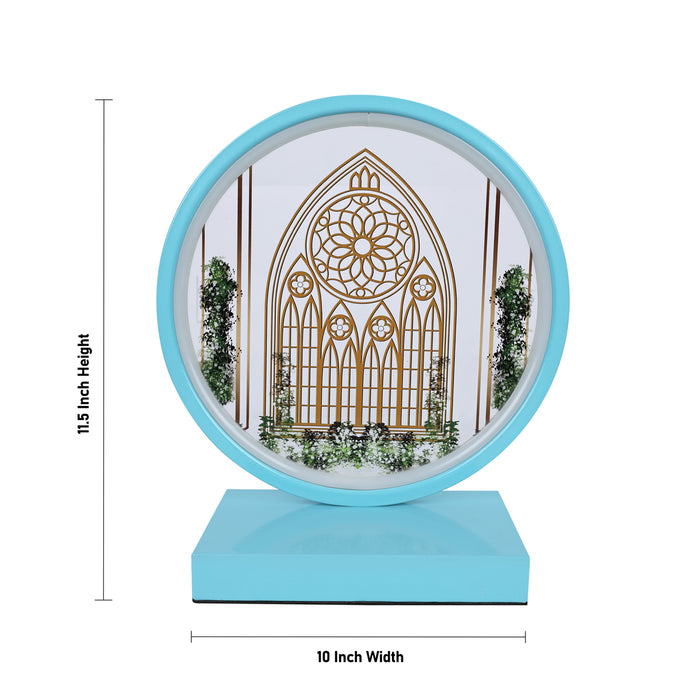 Ring Shape Night Light - 11.5 X 10 Inches | Doll House Table Decor/ Plug In Bedroom Night Lamp For Home Decor