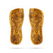 Wooden Paduka Pair - 1 x 11 Inches | Wooden Charan Paduka/ Flower With Shankh Chakra Design Padham for Pooja - Pooja Box & Paduka