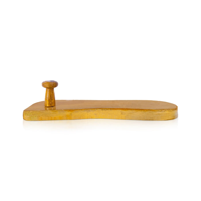Wooden Paduka - 2.5 x 11 Inches | Traditional Wooden Padham/ Holy Sandals for Pooja & Spiritual Practices
