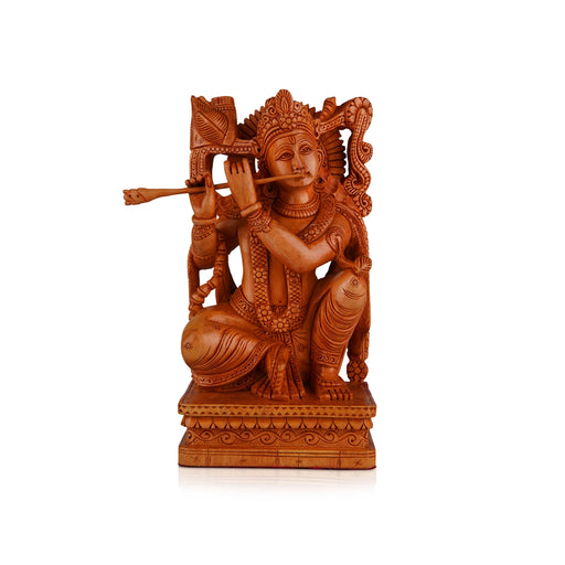 Krishna Murti - 8 x 4 Inches | Wooden Statue/ Krishna Statue/ Krishna Idol for Pooja - Wooden Murties