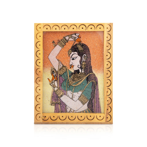 Wooden Pen Stand - 4 x 3 Inches | Gem Stone Pen Holder for Desk - Table Stand Accessories