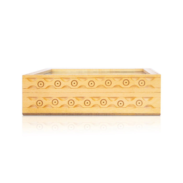 Wooden Jewellery Box - 5 x 4 Inches | Trinket Box/ Storage Box/ Gem Stone Box for Women - Handicraft Items