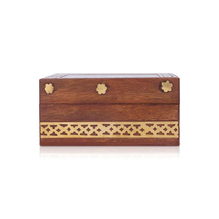 Jewellery Box - 1.5 x 3 Inches | Sheesham Gem Stone Storage Box/ Wooden Box for Home - Handicraft Items