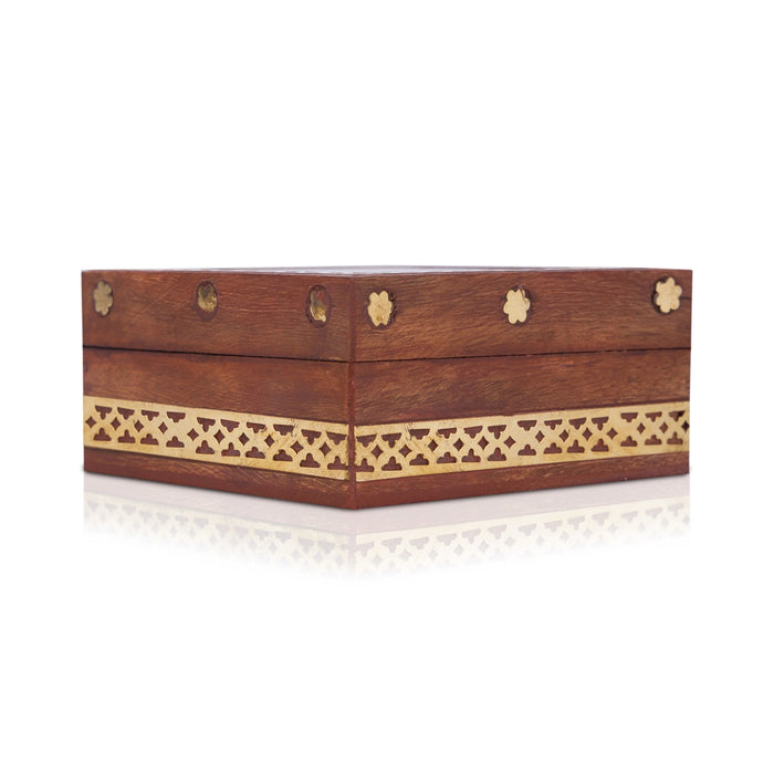 Jewellery Box - 1.5 x 3 Inches | Sheesham Gem Stone Storage Box/ Wooden Box for Home - Handicraft Items