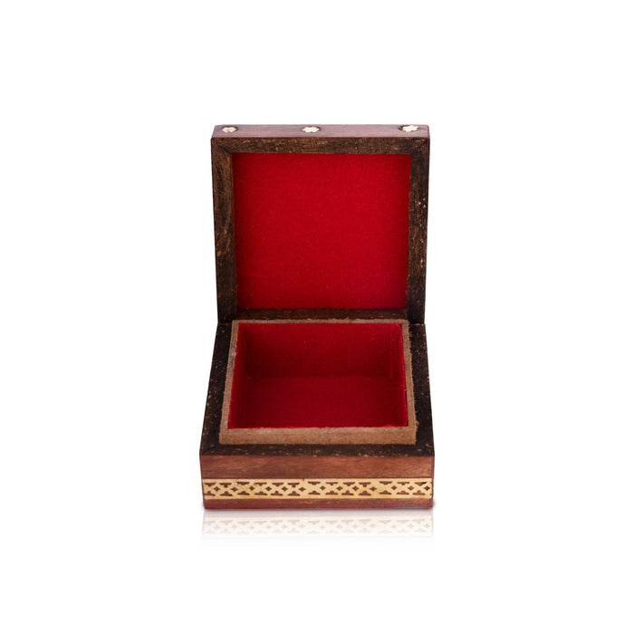 Jewellery Box - 1.5 x 3 Inches | Sheesham Gem Stone Storage Box/ Wooden Box for Home - Handicraft Items