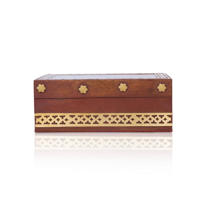 Jewellery Box - 1.5 x 4 Inches | Gemstone Storage Box/ Sheesham Wooden Box for Home - Handicraft Items
