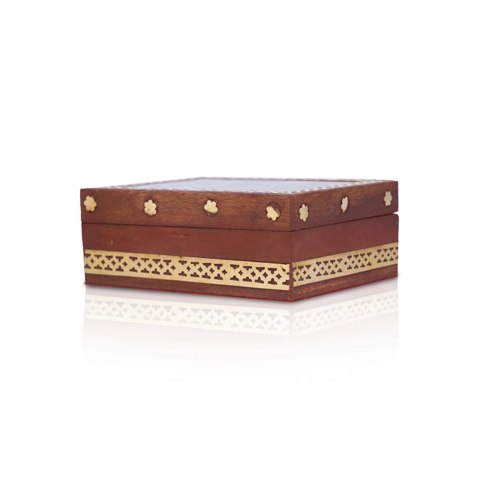 Jewellery Box - 1.5 x 4 Inches | Gemstone Storage Box/ Sheesham Wooden Box for Home - Handicraft Items
