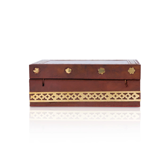 Jewellery Box - 1.5 x 4 Inches | Gemstone Storage Box/ Sheesham Wooden Box for Home - Handicraft Items