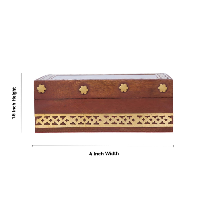 Jewellery Box - 1.5 x 4 Inches | Gemstone Storage Box/ Sheesham Wooden Box for Home - Handicraft Items