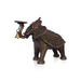 Elephant with baby Statue - 8 x 9 inches | Brass Statue/ Carving Design Elephant Idol/ Elephant Sculpture For Home Decor - Table Stand Accessories