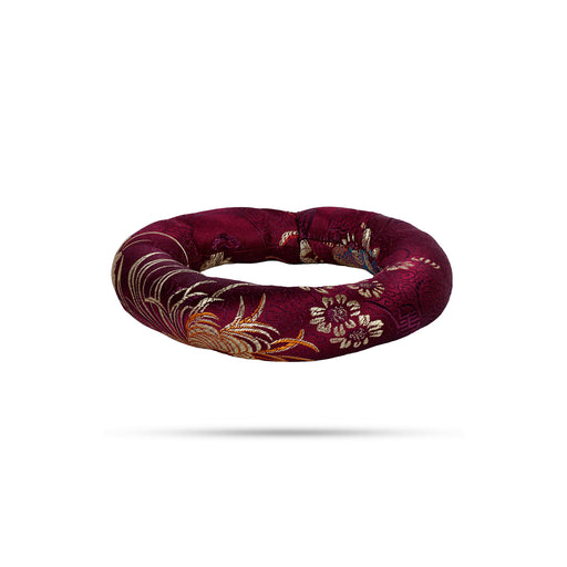 Singing Bowl Cushion Stand - 5.25 Inches | Jari Singing Bowl Pillow/ Ring Shape Bowl Cushion Pillow For Home - Pooja Thali Accessories