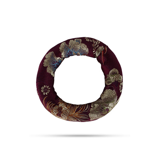Singing Bowl Cushion Stand - 5.25 Inches | Jari Singing Bowl Pillow/ Ring Shape Bowl Cushion Pillow For Home - Pooja Thali Accessories