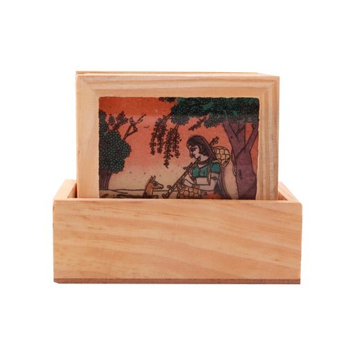 Wooden Coaster Set - Square set | Decorative Coaster/ Sheesham Wood Coaster for Home - Table Stand Accessories