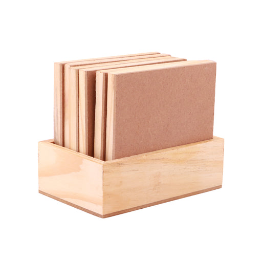Wooden Coaster Set - Square set | Decorative Coaster/ Sheesham Wood Coaster for Home - Table Stand Accessories