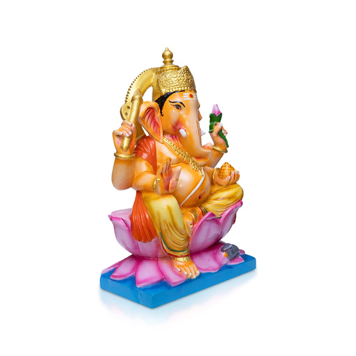Ganesha Murti- 12 x 8 Inches | Painting Marble Idol/ Ganapathi Statue/ Vinayagar statue Decor for Home & Pooja - Stone Murties