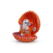 Painted Ganesh Murti - 4 x 3.5 Inches | Aluminium Vinayagar Statue/ Shell Ganesha Statue for Pooja - Aluminium Murties