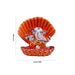 Painted Ganesh Murti - 4 x 3.5 Inches | Aluminium Vinayagar Statue/ Shell Ganesha Statue for Pooja - Aluminium Murties