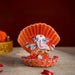 Painted Ganesh Murti - 4 x 3.5 Inches | Aluminium Vinayagar Statue/ Shell Ganesha Statue for Pooja - Aluminium Murties