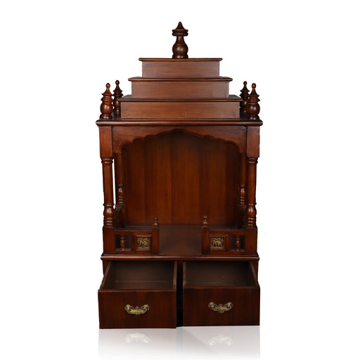 Wooden Temple - 25x15x38 Inch | Pooja Mandir/ Wooden Mandap for Home - Home Puja Mandir