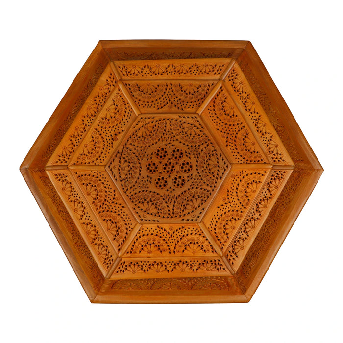 Wooden Box - Hexagon | Wooden Jewel Box/ Jali Box/ Jewelry Box for Women - Handicraft Items