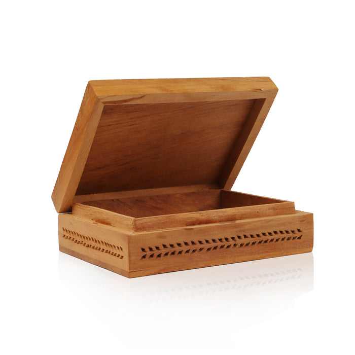 Wooden Box - 1.5 x 5 Inches | Jewel Box/ Jali Box/ Wooden Storage Box for Home