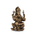 Ganesh Murti - 3 x 2 Inches | Resin Statue/ Brass Polish Ganpati Murti/ Vinayaka Statue for Pooja - Fibre Murties